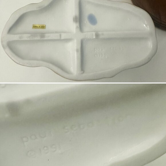 Paul Sebastian Porcelain Figure 1991 Study Buddies Boy Reading With Dog And Bird - Picture 7 of 9